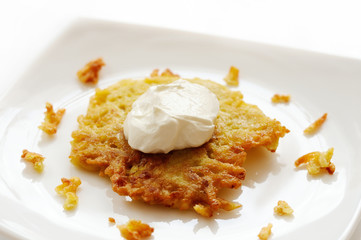 Ukrainian national dish - potato pancakes