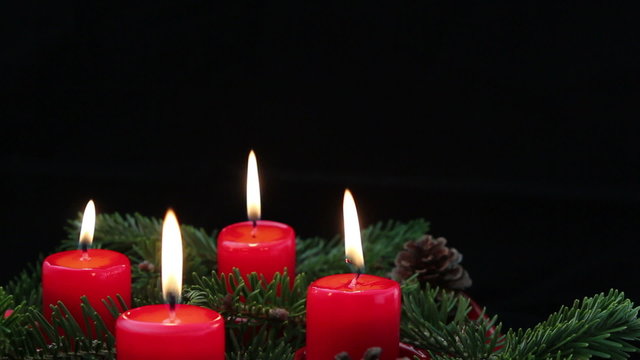Christmas Advent Wreath with copy space - Adventskranz