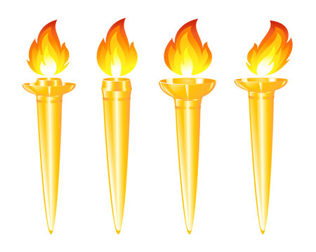Set of golden torches