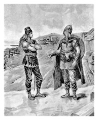 Ancient Germano-Nordic Barbarians - obrazy, fototapety, plakaty