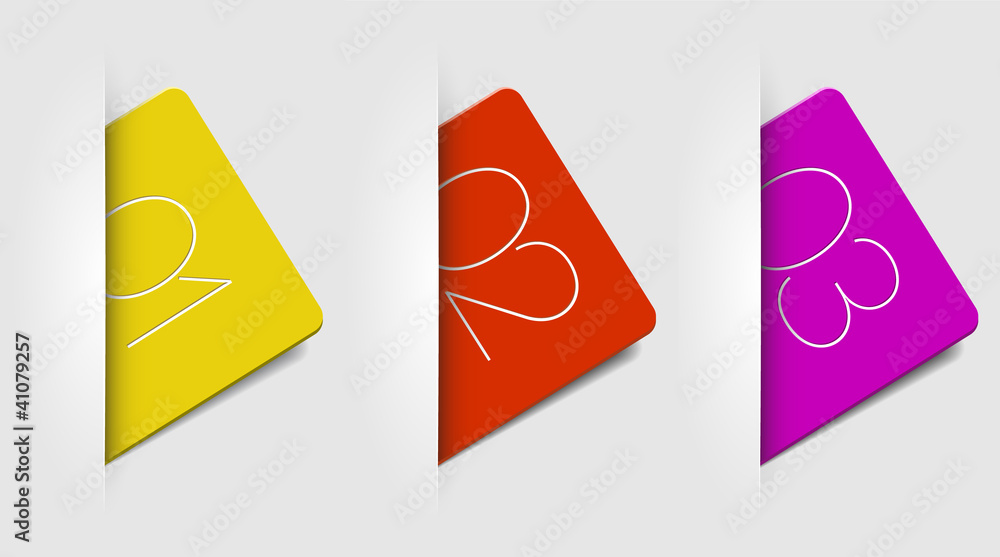 Poster one two three - vector cards with numbers