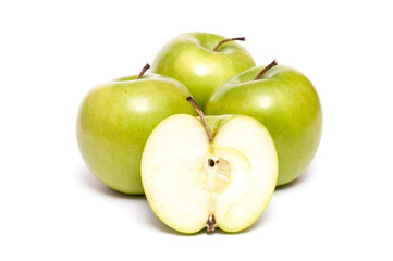 Vier grüne Äpfel