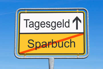 Obraz premium Tagesgeld statt Sparbuch