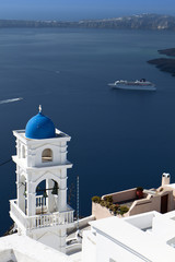 Obraz premium Traditional campanile at Santorini island in Greece