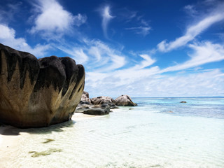 Remote beach on Seychelles