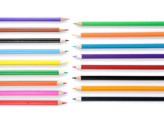 Close up of color pencils with different color