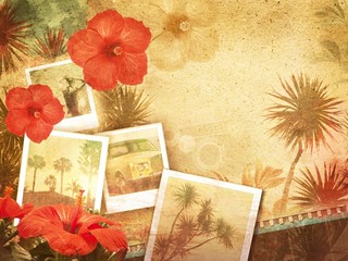 tropical vintage background - obrazy, fototapety, plakaty