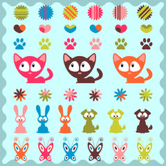 A set of cute childish stickers