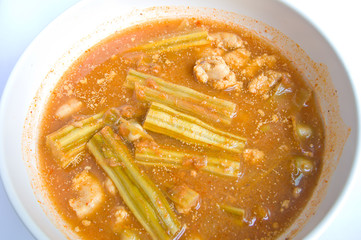 Delicious Thai healthy food call KAENG SOM MAROOM