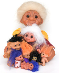 Group of trolls old to young all colors