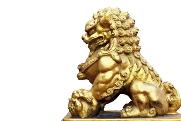 Golden lion statue