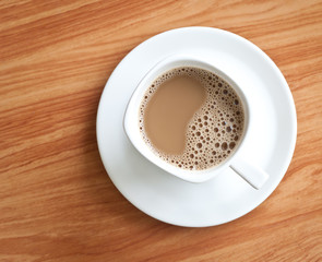 white coffee cup .