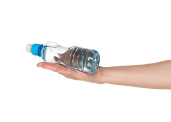 Hand with bottle of water