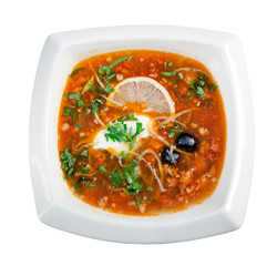 thick soup of vegetables and meat - solanka