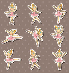 Naklejka premium cartoon Ballet dancer stickers