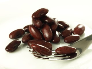 Red kidney beans, closeup, isolated