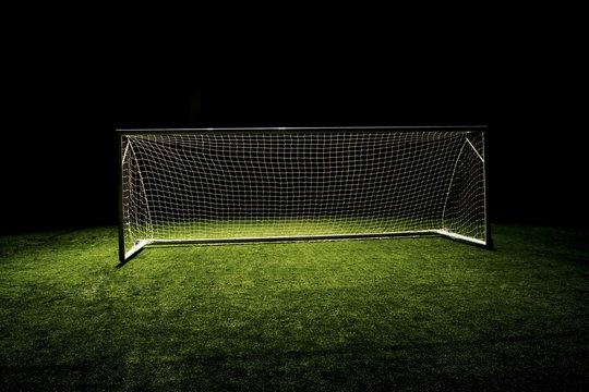 High angle photo of Soccer Goal or Football Goal