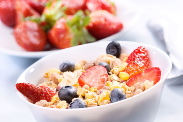 Breakfast with granola cereals