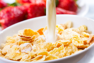 Breakfast with corn flakes