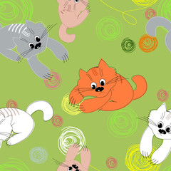 Kitten background seamless