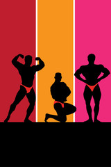 Fototapeta na wymiar Bodybuilding. Illustration with place for text