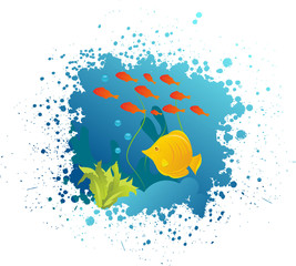 Grunge underwater background © Artlana