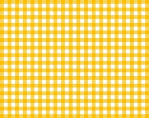 Tischdecke mit weißen und orangen Karos