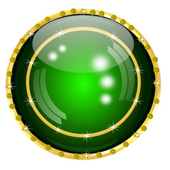 Green 3D glass sphere