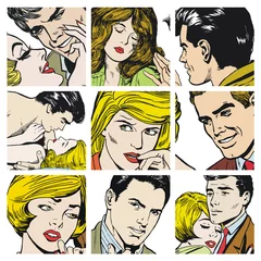Poster de jardin Des bandes dessinées couple d& 39 amoureux