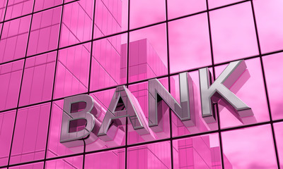 Spiegelfassade Pink - Bank Konzept 2