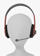 3d render of cartoon character with headphones