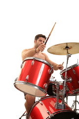 Fototapeta premium young male drummer