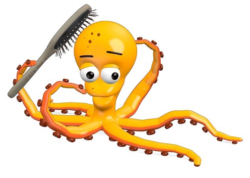 3d render of octopus character
