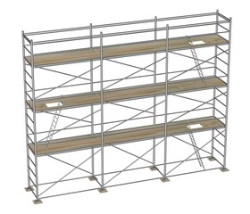 3d render of construction scaffolding