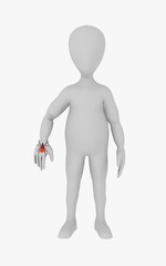 3d render of cartoon character with tick animal