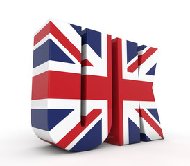 UK 3d text with flag render