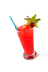 martini cocktail with ice and carom