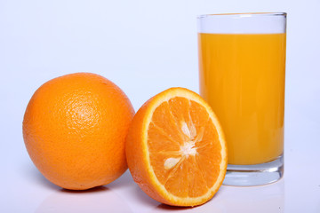 Fresh Orange juice isolated on white background