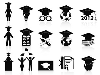 black Graduation icons set