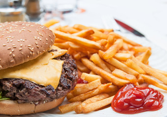 American cheese burger