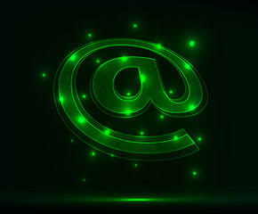 neon email symbol