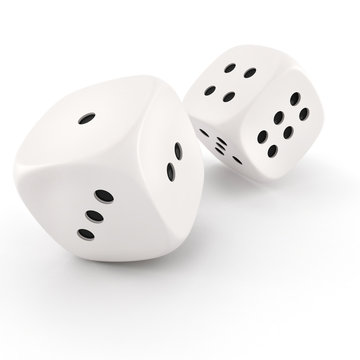 3d Dice On White Background