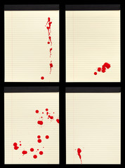 Blood Stained Notepad Sheets