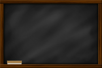 Chalkboard blackboard with frame and brush. Chalkboard texture e