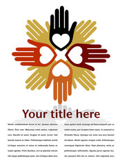 United loving hands with copy space vector.
