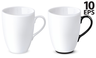 Cup coffee isolated on white. Vector illustration