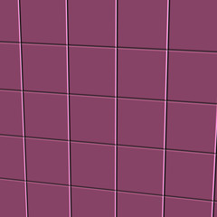 The wall is decorated with pink tiles