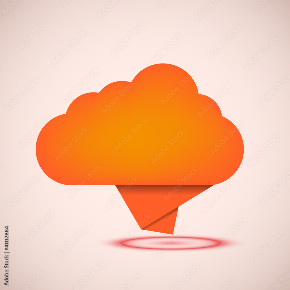 Poster vector concept computer cloud with bubble speech. eps10