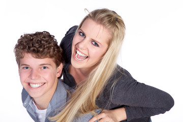 Pärchen Huckepack Porträt