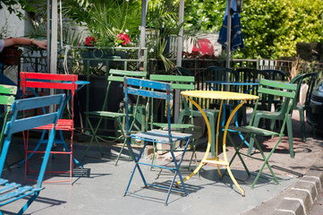 Fototapeta na wymiar Colorful French terrace